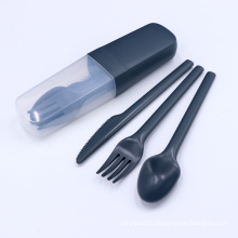 Disposable plastic cutlery set with case for picnic